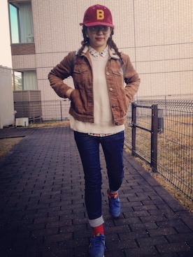 「SM2（エスエムツー）のアイテム（ジャケット/アウター）」を使った、美衣さん（レディース・150cm・30代）の冬コーディネート