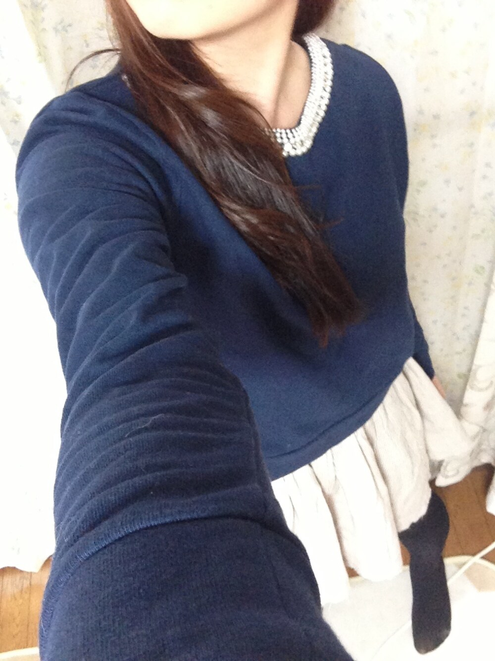 「MERCURYDUOのストラップスカート（スカート、レッド系）」を使った、U..cha♯さん（レディース・152cm）の冬コーディネートの1枚目の写真