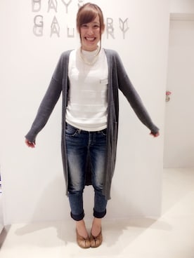 「SEVENDAYS=SUNDAY（セブンデイズサンデイ）のアイテム（ベスト）」を使った、三宅 紗也加さん（レディース・160cm）の秋コーディネート