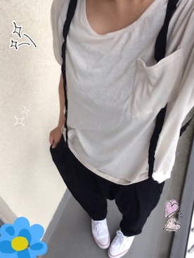 「アイテム（スニーカー、ホワイト系）」を使った、Yukinoさん（レディース・167cm）の夏コーディネート
