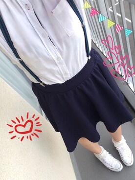「CONVERSE（コンバース）のアイテム（スニーカー、ホワイト系）」を使った、Yukinoさん（レディース・167cm）の夏コーディネート