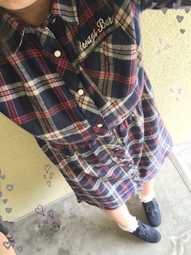 「SPINKLEのアイテム（ワンピース、グリーン系）」を使った、Yukinoさん（レディース・167cm）の秋コーディネート
