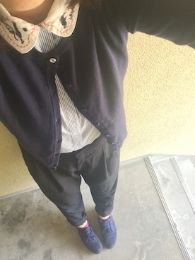 「a.g.plusのアイテム（シャツ/ブラウス、ブルー系）」を使った、Yukinoさん（レディース・167cm）の夏コーディネート