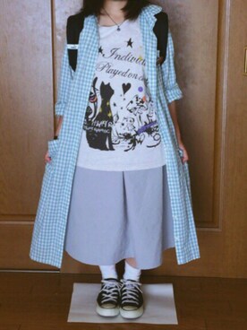 「猫」｜「アイテム（シャツワンピース）」を使った、coronecoさん（レディース・143cm）の春コーディネート