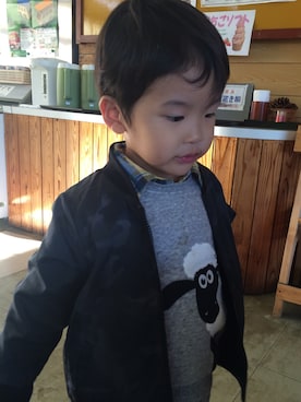 「アイテム（ナイロンジャケット）」を使った、eitomama.akiさん（キッズ・100cm）の秋コーディネート