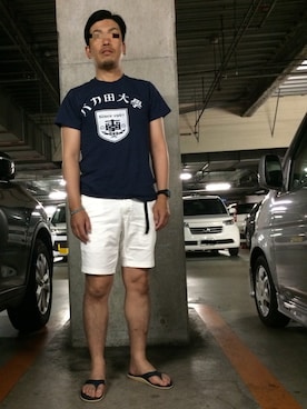 「アイテム（ビーチサンダル）」を使った、kentsさん（メンズ・173cm・30代）の夏コーディネート