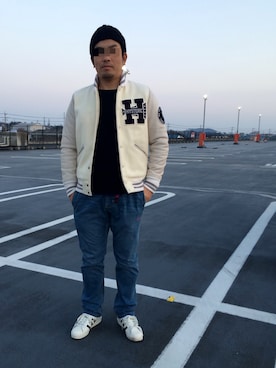 「グラミチ」｜「アイテム（スタジャン）」を使った、kentsさん（メンズ・173cm）の冬コーディネート