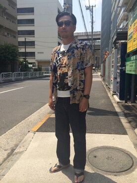 「アイテム（ビーチサンダル）」を使った、kentsさん（メンズ・173cm・40代）の夏コーディネート
