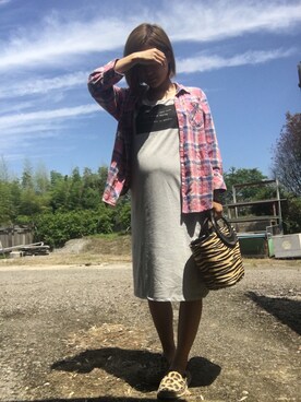 「H&M（エイチ・アンド・エム）のアイテム（モカシン/デッキシューズ）」を使った、chimiさん（レディース・153cm）の夏コーディネート