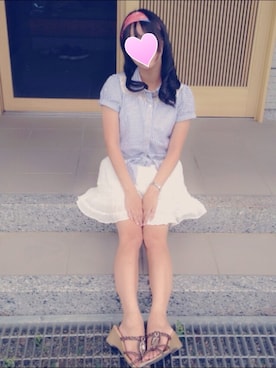 「定番」｜「アイテム（腕時計）」を使った、るなきゅーさん（レディース・146cm）の夏コーディネート