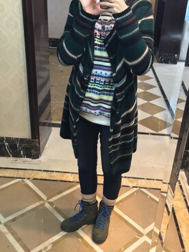 「stradivarius（ストラディバリウス）のアイテム（ノーカラージャケット）」を使った、ray1234さん（レディース・165cm）の冬コーディネート