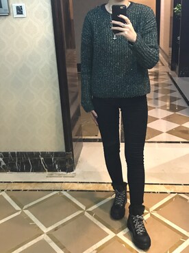 「PRADA（プラダ）のアイテム（ブーティ）」を使った、ray1234さん（レディース・165cm）の冬コーディネート