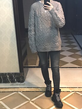 「PRADA（プラダ）のアイテム（ブーティ）」を使った、ray1234さん（レディース・165cm）の冬コーディネート