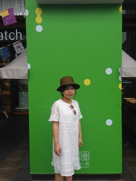 「Samansa Mos2（サマンサ モスモス）のアイテム（サンバイザー）」を使った、Linさん（レディース・153cm）の夏コーディネート