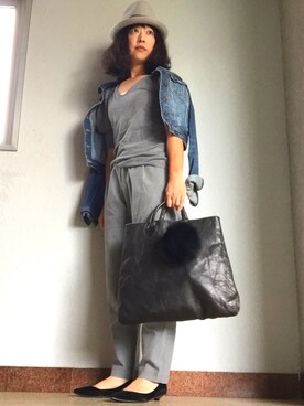 「FOREVER 21（フォーエバー トゥエンティーワン）のアイテム（デニムジャケット）」を使った、TeRaさん（レディース・155cm・40代）の秋コーディネート