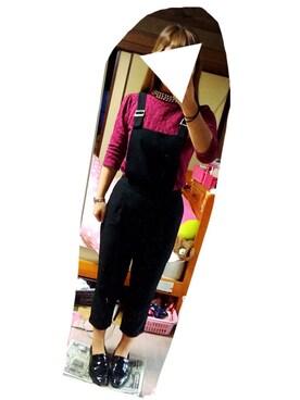 「オックスフォードシューズ」｜「アイテム（オールインワン・サロペット）」を使った、K.Megumiさん（レディース・155cm）の秋コーディネート