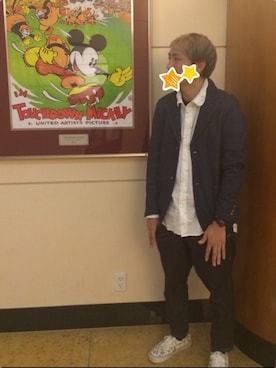 「mercibeaucoup,（メルシーボークー）のアイテム（テーラードジャケット）」を使った、にごさん（メンズ・169cm）の秋コーディネート