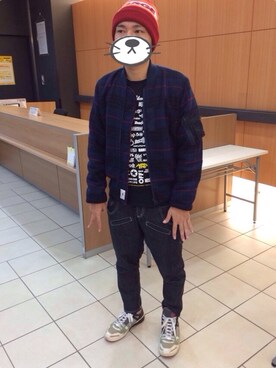 「バンドT」｜「アイテム（その他アウター）」を使った、にごさん（メンズ・169cm）の秋コーディネート