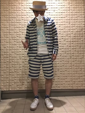 「FRAPBOIS half」｜にごさん（メンズ・169cm）の夏コーディネート