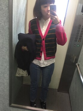 「Peter Jensen（ピーターイェンセン）のアイテム」を使った、眉毛さん（レディース・169cm）の冬コーディネート