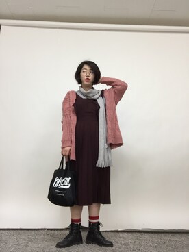 「chuu（チュー）のアイテム（その他アウター）」を使った、DORIDORINOLITERさん（レディース・160cm）の冬コーディネート