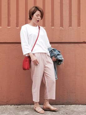 「PULL&BEAR（プルアンドベア）のアイテム（サンダル）」を使った、DORIDORINOLITERさん（レディース・160cm）の夏コーディネート