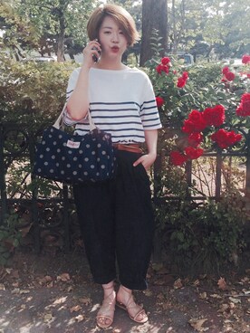 「PULL&BEAR（プルアンドベア）のアイテム（サンダル）」を使った、DORIDORINOLITERさん（レディース・160cm）の夏コーディネート