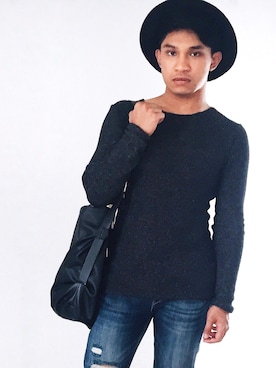 「TOPMAN（トップマン）のアイテム（帽子）」を使った、Fauzi Jafferiさん（メンズ・168cm）の春コーディネート