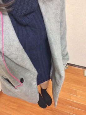 「one way（ワンウェイ）のアイテム（チェスターコート）」を使った、Meg_noさん（レディース・158cm）の冬コーディネート