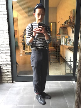 「C-PLUS HEAD WEAR（シープラスヘッドウェアー）のアイテム（ニットキャップ/ビーニー）」を使った、takahiro_btさん（メンズ・170cm）の冬コーディネート