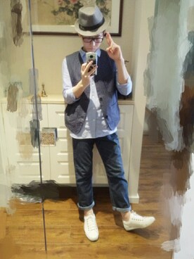 「Levi's（リーバイス）のアイテム（フォーマルスーツ/小物）」を使った、最优の骑士.Erickさん（メンズ・175cm）の秋コーディネート