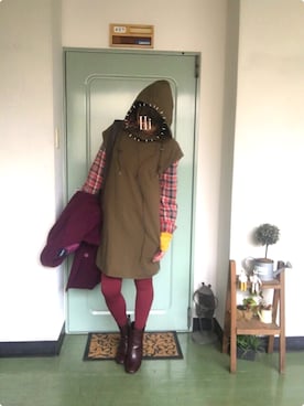 「YEVS（イーブス）のアイテム（ワンピース/ドレス）」を使った、takayoさん（レディース・159cm）の秋コーディネート