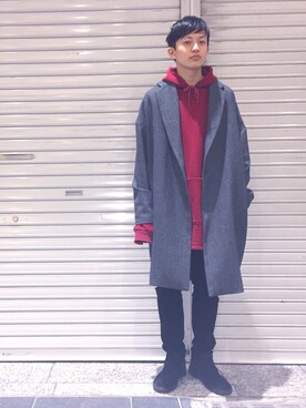 「アイテム（チェスターコート）」を使った、kento fujiwara さん（メンズ・166cm・10代）の秋コーディネート
