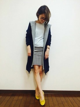 「アイテム（レインシューズ）」を使った、akiさん（レディース・151cm）の春コーディネート