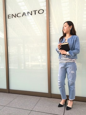 「AZUL ENCANTO（アズールエンカント）のアイテム（ジャケット/アウター）」を使った、ayuさん（レディース・162cm）の春コーディネート