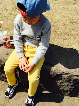 「RCWB KIDS（アールシーダブリュービーキッズ）のアイテム（キャップ）」を使った、toki_610さん（キッズ・110cm）の春コーディネート