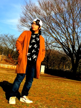 「BACK NUMBER（バックナンバー）のアイテム（チェスターコート）」を使った、takuさん（メンズ・165cm）の冬コーディネート