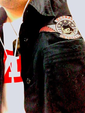 「VANSON（ヴァンソン）のアイテム（ブルゾン）」を使った、takuさん（メンズ・165cm）の春コーディネート