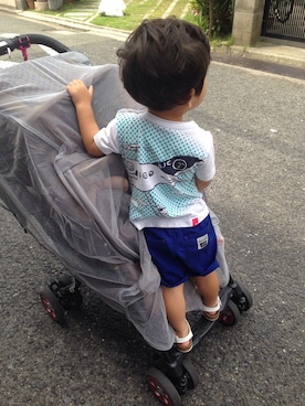 「ブルー x ホワイト」｜tⅲ♥︎brothersさん（キッズ・90cm）の夏コーディネート