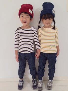 「友達」｜「アイテム（その他）」を使った、tⅲ♥︎brothersさん（キッズ・110cm）の秋コーディネート