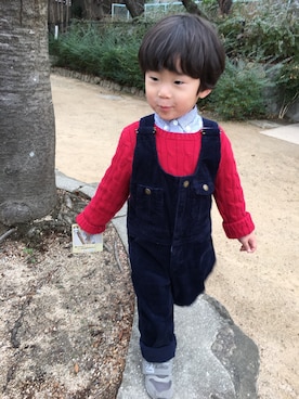 「シャツイン」｜「アイテム（サロペット/オーバーオール）」を使った、tⅲ♥︎brothersさん（キッズ・90cm）の冬コーディネート
