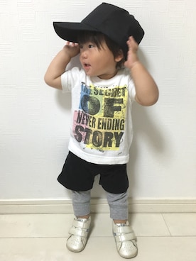 「短パン×レギンス」｜tⅲ♥︎brothersさん（キッズ・70cm）の春コーディネート