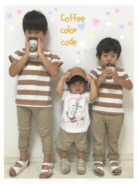 「三兄弟」｜「アイテム（その他）」を使った、tⅲ♥︎brothersさん（キッズ・110cm）の夏コーディネート