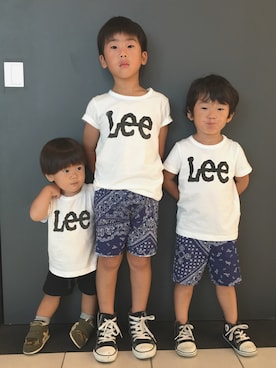 「切り絵プリント」｜tⅲ♥︎brothersさん（キッズ・110cm）の夏コーディネート