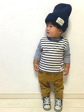 tⅲ♥︎brothersさん（キッズ・70cm）の秋コーディネート