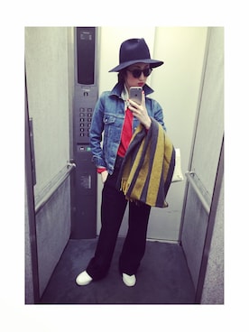 「JOHN LAWRENCE SULLIVAN（ジョンローレンスサリバン）のアイテム（オールインワン・サロペット）」を使った、Mao Shimomiseさん（レディース・162cm）の春コーディネート