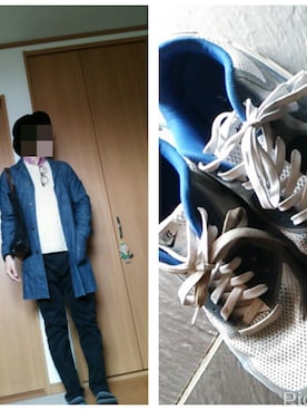 「アイテム（トレンチコート、ブルー系）」を使った、ニワンゴさん（メンズ・170cm）の春コーディネート