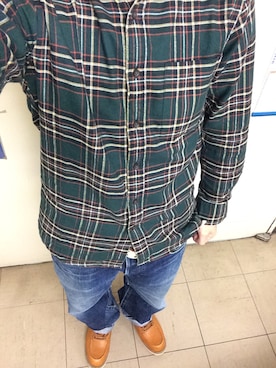 「ビンテージデニム」｜「アイテム（ブーツ）」を使った、こてつ&ことらさん（メンズ・166cm）の秋コーディネート