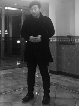 「COMME des GARCONS（コムデギャルソン）のアイテム（ダウンジャケット/コート）」を使った、Kouichicさん（メンズ・170cm）の冬コーディネート