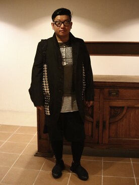「COMME des GARCONS（コムデギャルソン）のアイテム（ダウンジャケット/コート）」を使った、Kouichicさん（メンズ・170cm）の夏コーディネート